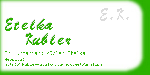 etelka kubler business card